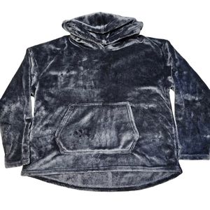 Champion Velour Fuzzy Sweatshirt Pullover Hoodie Size XL